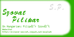 szovat pilipar business card